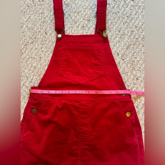 *3 for $9* Red Mini Overalls Dress - Picture 5 of 10